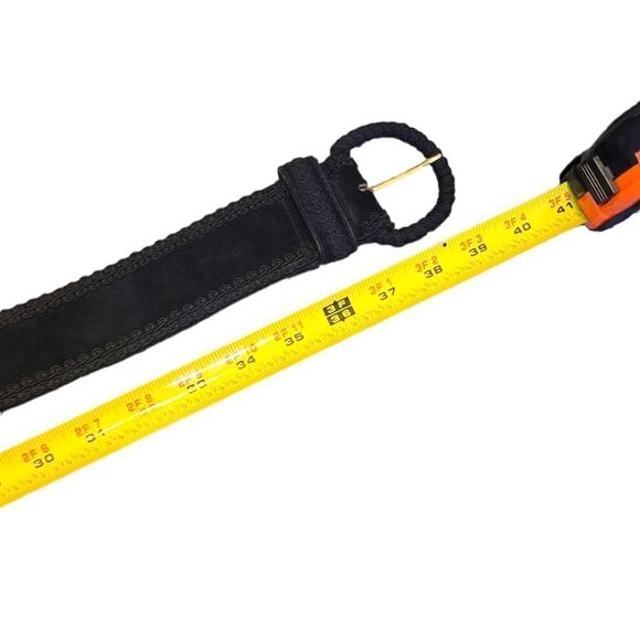 Bass Black Genuine Suede Omega 4814 Statement Belt - Picture 5 of 5